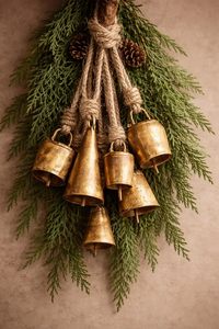 Campanas Colgantes con Acabado de Latón, Mini Campanas Vintage con Cuerda para Decoración del Hogar, Diwali, Pooja, Navidad, Arte de Pared y Manualidades - Product Image 5