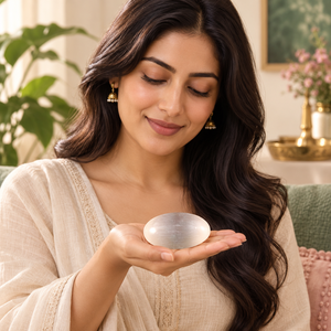 Natural Selenite Palm Stone Oval Crystal Hand Polished White Gemstone for Meditation Cleansing Home Decor Gift - Product Image 4