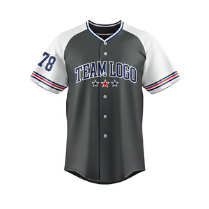 Dernier modèle personnalisé de maillot de baseball pour hommes de New York, manches courtes, col en V, boutons, camouflage, t-shirts de baseball - Product Image 4