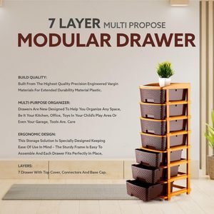 Moderno Armario Organizador Modular Plegable y Apilable de 7 Niveles, de Plástico Resistente al Agua, para el Hogar - Product Image 3