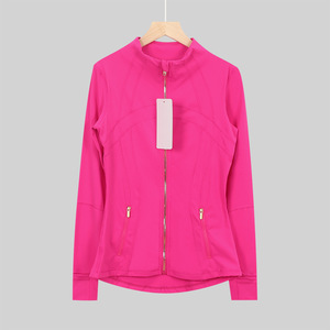 <b>Yoga</b> <b>Jacket</b> Running Gym Waterproof Quick Dry Breathable with Gold Zippers Front Logo Athletic Sportswear Set - Product Image 5