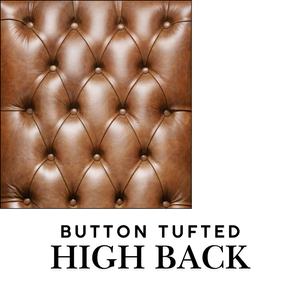 Sillón Clásico de Cuero Marrón con Brazos Enrollados y Detalles de Tachuelas, Silla de Estilo Vintage para Sala de Estar u Oficina - Product Image 5