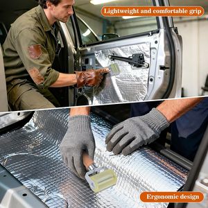 Rodillo para Aislamiento Acústico Automotriz de Goma PU con Mango de Madera, Protector Térmico para Instalación de Alfombrillas de Audio para Coche, Panel Insonorizante - Product Image 4