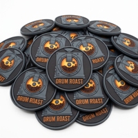Patch en caoutchouc 3D et emblème rond en PVC souple, thème Slow Brew, pour fournisseur de marques, pour uniforme de barista, tablier et casquette