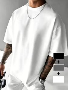 เสื้อยืดโอเวอร์ไซส์ผ้าฝ้ายแท้ 200 กรัม แขนสั้น สีพื้น สไตล์ลำลอง สำหรับฤดูร้อน ผู้ชาย/ผู้หญิง ยูนิเซ็กซ์ ผลิตโดยโรงงาน BD ประเทศจีน เป็นมิตรต่อสิ่งแวดล้อม แห้งเร็ว - Product Image 4