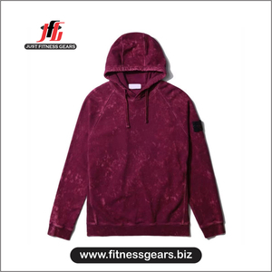 Custom Logo Acid Wash <b>Burgundy</b> <b>Mens</b> Pullover <b>Hoodie</b> Vintage Oversized Fleece Sweatshirt Wholesale OEM <b>Mens</b> Acid Wash Maroon - Product Image 3