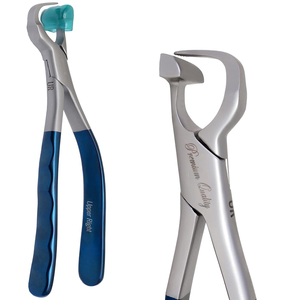 Pinces d'extraction dentaire moléaires atraumatiques, lot de 4 pièces, série standard avec embouts en silicone, en acier inoxydable, Dental Physiks - Product Image 4