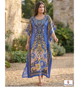 Printed Women <b>Kaftan</b> Dress Comfortable Loose Fit <b>Summer</b> Beach Wear Stylish Island Vacation Bulk Manufacturing Supply - Product Image 4