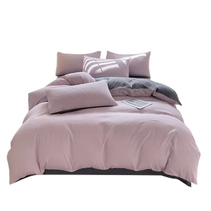 Ensemble de couette blanc uni 3 pièces en coton, style simple, lavable, pour usage domestique, 400TC - Product Image 4