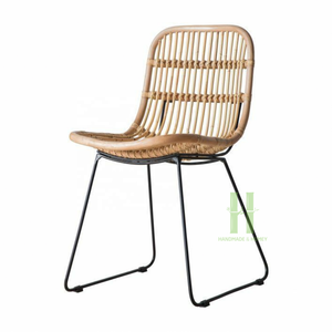 Factory Direct Price Modern Outdoor Eco-Friendly Durable Wicker Dining Chair <b>Backrest</b> School Restaurant Metal Rattan Home Office - Product Image 5