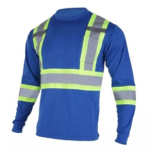 Camisa de Seguridad de Alta Visibilidad para Hombre, Reflectante, con Rayas, Manga Larga, Ropa de Trabajo Transpirable de Secado Rápido, Uniforme OEM 2026 - Product Image 1