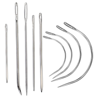 Ensemble d'aiguilles à coudre pour extensions de cheveux en acier inoxydable, aiguilles à tisser assorties droites, courbées et en forme de C pour la fabrication de perruques