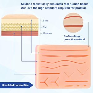 Durable Suture <b>Practice</b> Kit for Medical Students Silicone <b>Pad</b> Suturing Kit with Tools, Wound Closure Training Kit - Product Image 4