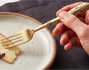 Royal Design Handle Gold Color Plated Finished Cutlery Stainless Steel <b>Flatware</b> Spoon Dishwasher Safe <b>Flatware</b> For Restaurant - Product Image 4