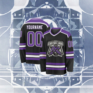 Factory Made Men’s Ice Hockey Jerseys Unisex 100% Polyester Moisture-Wicking Anti-Bacterial 3D Embroidery Sublimated Print - Product Image 3