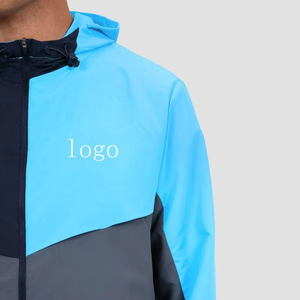 High Quality Waterproof Nylon Polyester Color Blocked Zip up Men's Sports <b>Windbreaker</b> Racing Anorak Jackets - Product Image 4