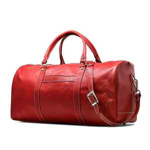 Bolsa de Viaje Deportiva Plegable de Cuero Genuino Marrón de Alta Calidad, Estilo Vintage, Impermeable, Multifuncional y Grande - Product Image 1