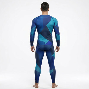 Full Sleeve Compression Shirt Pants Set <b>Red</b> Seamless Quick Dry Spandex Polyester Athletic Wear for Workout - Product Image 5