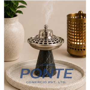 Luxury Marble Metal Mabkhara Modern Arabian Bakhoor Burner Eco-Friendly Customizable for Home <b>Decor</b> Ramadan Gifts for Meditation - Product Image 6