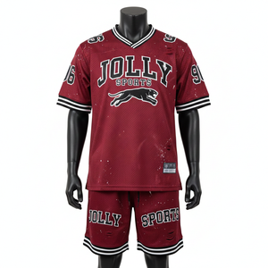 ชุดกางเกงขาสั้นผ้าตาข่ายสำหรับผู้ชาย ระบายอากาศได้ดี ผลิตจากผ้าโพลีเอสเตอร์สำหรับเล่นกีฬา 180 GSM สีแดงเบอร์กันดี พร้อมโลโก้แบบรีดร้อนตามสั่ง - Product Image 6