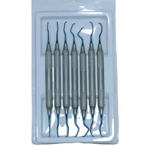 Lot de 7 CURETTES DENTAIRES PARODONTALES GRACEY SET de 7 INSTRUMENTS DENTAIRES DOUBLE END Grip Instruments dentaires à double extrémité - Product Image 1