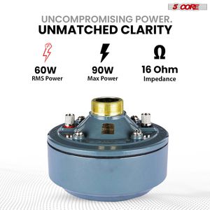 Haut-parleur toutes saisons 5 cœurs à compression, tweeter à cornet 2 pouces, 600W, diaphragme en titane, 16 ohms - Product Image 2