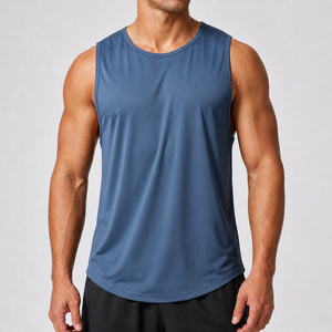 Custom Logo <b>Men</b> Sleeveless Gym Tank <b>Top</b> Quick Dry Breathable <b>Muscle</b> Fit Workout Running Fitness Sports Vest Lightweight Activewe - Product Image 6