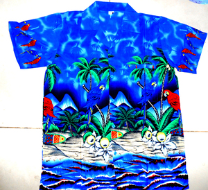 Proveedor Mayorista Indio Vende Camisa Hawaiana de Manga Corta para Hombre, Informal, para Fiesta en la Playa, con Estampado de Palmeras, Popelina 100% Poliéster - Product Image 1