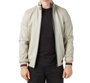2025 Design à la mode hommes mode col montant veste en cuir meilleure vente matériel de toile personnalisée avec Logo avant - Product Image 6