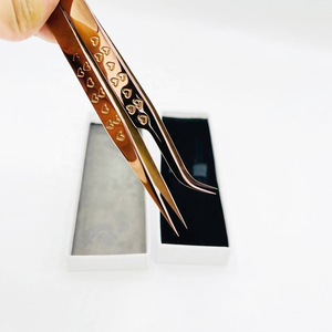 Pinzas para pestañas profesionales de acero inoxidable, herramienta para pestañas, pinzas para pestañas de volumen, herramienta de precisión para extensión de pestañas. - Product Image 3