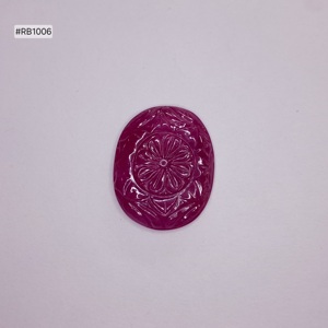 พลอยรูบี้โมซัมบิกทรงรีร้อนขึ้นรูป น้ำหนัก 28.45 กะรัต พลอยเม็ดเดี่ยว สีแดงเข้ม ดีไซน์แกะสลักด้วยมือ ผิวเรียบเนียน สำหรับทำแหวนเครื่องประดับ - Product Image 3