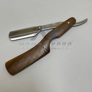 High Quality Professional Swing Lock Folding Barber <b>Razor</b> Stainless Steel <b>Single</b> <b>Blade</b> Holder with Wood Handle for Men Wet Shavi - Product Image 2