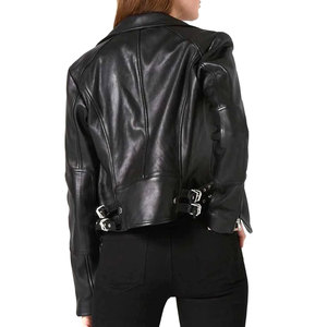 Unique Design Hot Selling Custom Color Women <b>Leather</b> <b>Jacket</b> New Fashionable <b>Long</b> Sleeve Women <b>Leather</b> <b>Jacket</b> - Product Image 2