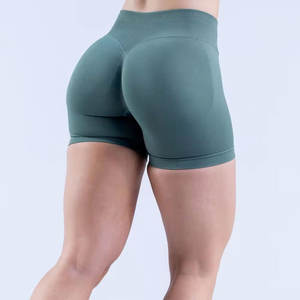 <b>Women's</b> Double-Layer <b>White</b> Compression Yoga Pants Solid Color Sweat <b>Shorts</b> Elastic Waist Moisture Wicking Breathable Knee - Product Image 2