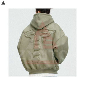 Sudaderas con capucha de gran venta, las más vendidas, con logotipo personalizado en relieve para hombre, de color liso, nuevas, básicas, de mezcla de algodón. - Product Image 2