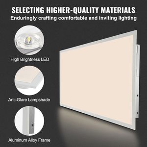 Confezione da 2 Pannelli LED Piatti 2x4FT 6000LM 50W, Plafoniera Regolabile 6500K, Montaggio a Superficie 3 Pollici - Product Image 4