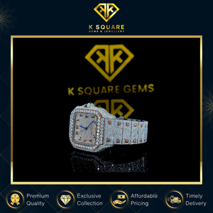 Montre de luxe automatique en acier inoxydable VVS de qualité supérieure, résistante à l'eau, au design unique, avec quartz et diamants, bracelet en cuir - Product Image 4