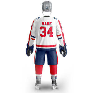 Uniforme de Hockey Personalizado de Primera Calidad a Precio de Fábrica, Jersey Profesional de Hockey sobre Hielo, Pantalones, Protectores de Patines y Calcetines - Product Image 5