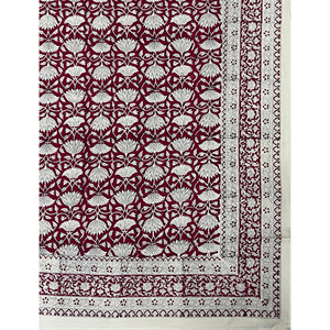 ผ้าปูที่นอนลายเรขาคณิตสีแดงคู่ ปักลายด้วยมือ ผ้าฝ้าย 200 เส้นด้าย ระบายอากาศได้ดี เหมาะสำหรับใช้ในบ้าน โรงแรม และงานตกแต่ง - Product Image 2