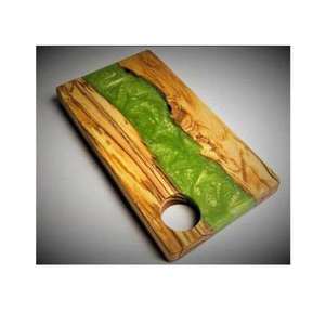 Planche à découper ronde en bois de résine époxy de qualité supérieure, épaisseur 1,5 cm, fabriquée à la main pour la cuisine, le restaurant, l'hôtel, l'usage domestique - Product Image 1