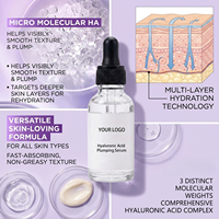 Sérum à l'acide hyaluronique pur à 1,5% |   Sérum Visage Hydratant en Profondeur Anti-Rides et Raffermissant |   30 ml Absorption rapide |   Étiquette personnalisée OEM/ODM