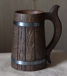 Chope à bière en bois de qualité supérieure par AZ ENTERPRISES, artisanale et naturelle, pour bar à domicile, fêtes et boissons. - Product Image 1