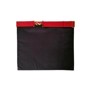 7th Degree Scottish Rite Velvet Apron with White & Red Moire Gold Embroidery Handmade Luxury Classic Square Shape High Quality - Product Image 2