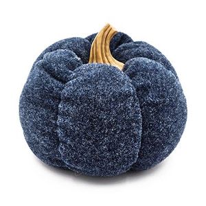 Set di 3 7.5 blu scuro x 7.5x5.7 ornamenti di zucca festiva decorazione del raccolto per le vacanze per i mobili della sala da pranzo per il ringraziamento autunnale - Product Image 2