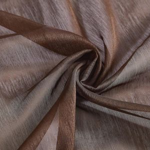 Set di 2 Pannelli per Finestra in Voile Semi-Trasparente 137 cm L x 213 cm L, Tende con Occhielli Marrone Cioccolato per Camera da Letto e Soggiorno - Product Image 1