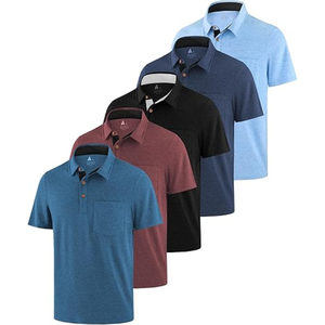 เสื้อโปโลชายมีกระเป๋า แขนสั้น น้ำหนักเบา สวมใส่สบาย เหมาะสำหรับกอล์ฟและธุรกิจ - Product Image 1