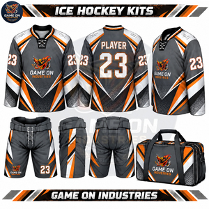 Tenue de sport professionnelle pour équipes, maillot de hockey sur glace et pantalon de protection personnalisés avec logo, kit complet, fournisseur en gros - Product Image 2