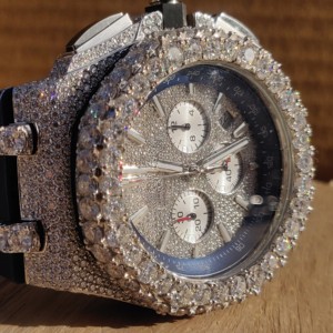 Custom Hip Hop Bling Design VVS Clarity Cut Moissanite Diamond Quartz Watch Stylish Men's Stainless Steel <b>Automatic</b> Quartz Watch - Product Image 3