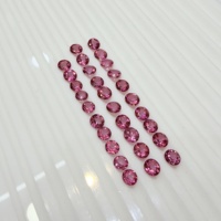 AJ Gems Batu Permata Topaz Pink Alami Bulat 5 mm Potongan Brilian Bersertifikat Pihak Ketiga Batu Permata Lepas untuk Pembuatan Perhiasan