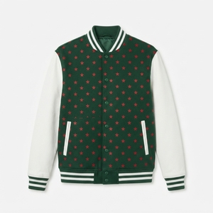 Chaqueta de béisbol universitaria personalizada para hombre, talla grande, bordada, cortavientos, con cuello alto, para otoño, abrigo deportivo universitario, venta al por mayor, frontal - Product Image 3